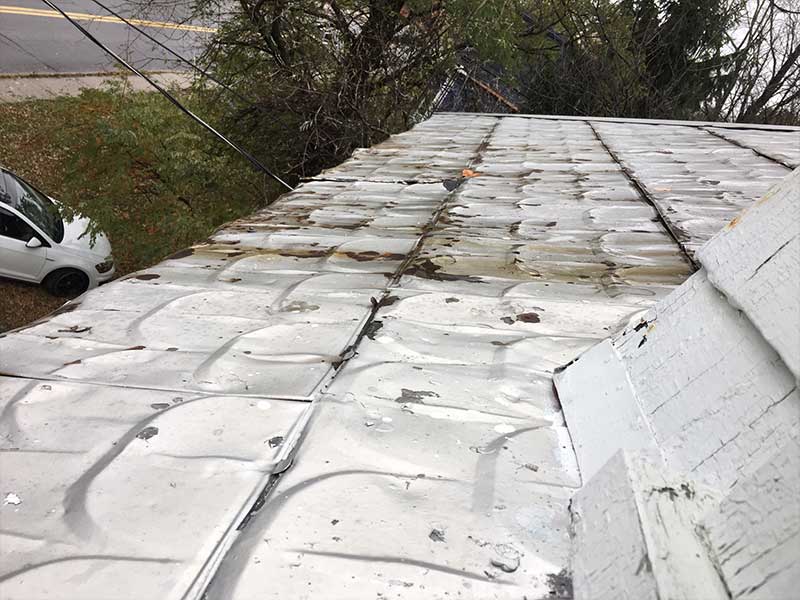 Original steel roofing on a house which is over a century still in use